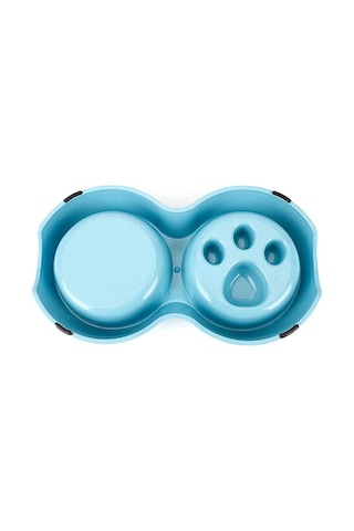 Sones Slow Food Anti-choke Paslanmaz Çelik Çift Kase Pet Kaymaz Kedi Mama Kasesi