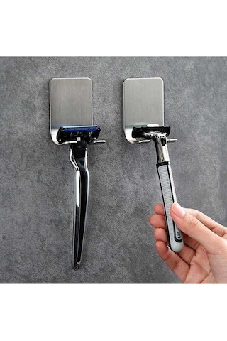 Novahub 4 Adet Gümüş Duvar Jilet Tutucu Paslanmaz Çelik Tıraş Makinesi Depolama Kanca Rafları Gümüş