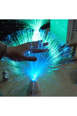 Yaozixa Renkli Fakatlı Fiber Optik Lambası - Yıldız Gibi Parıltı, Ev İçin Sıcak Atmosfer, Pırlanta Tabanlı Pilli Tip Pil Dahil Değil Diğer