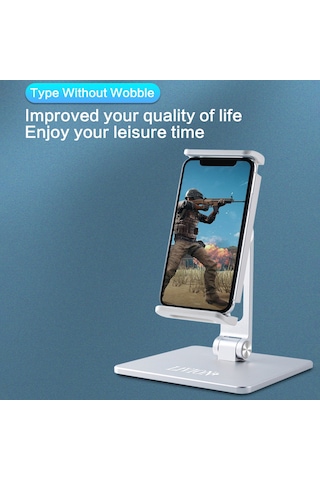 Mt135 Telefon / Tablet Katlanabilir Masaüstü Standı Tembel Tutucu 180 Ayarlanabilir Alüminyum Alaşım