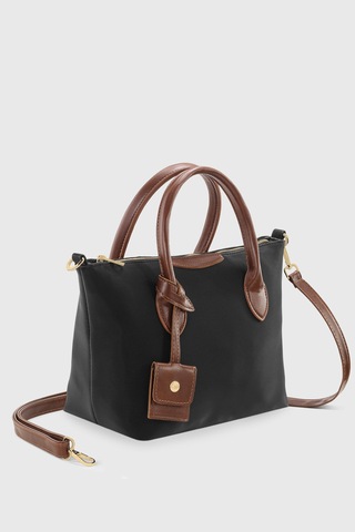 Housebags Retro Vintage Suya Dayanıklı Niş Tasarım Omuz Askılı Çanta Siyah Kahverengi Siyah