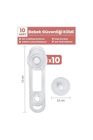 10 Adet Çocuk Çekmece Kilidi ve Dolap Kilidi Bebek Güvenlik Kilit Çok Renkli