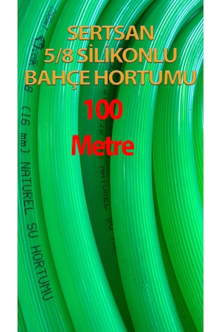 Silikonlu Bahçe Hortumu 5/8 Yeşil Renk 100 Metre