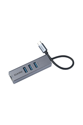 Dark Usb 3.1 Type-C 3 Port Usb 3.0 Çoklayıcı Gigabit Lan Ethernet