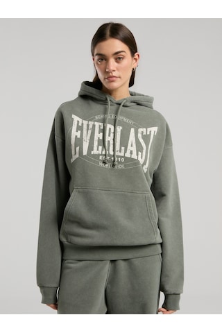 Everlast Authentic Boxing Wmn Oversize Haki Kadın Kapüşonlu Sweatshirt Haki