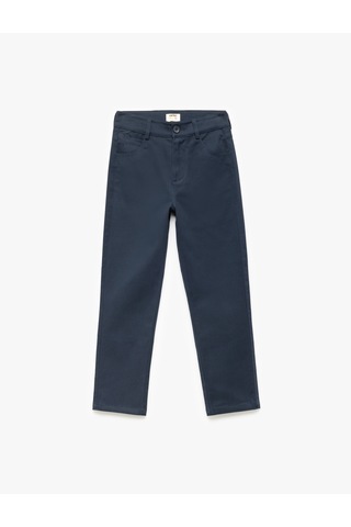 Koton Pamuklu Düğmeli Cep Detaylı Basic Pantolon Lacivert 6wkb40002tw
