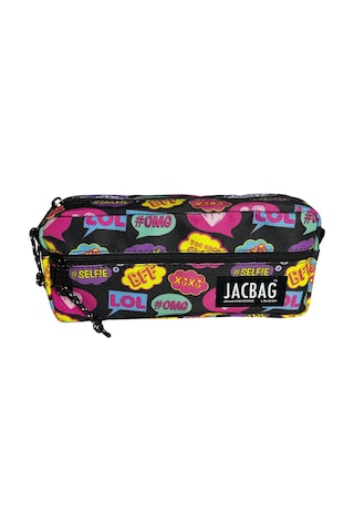 Jacbag Çift Fermuarlı Selfie Kız Çocuk Kalem Kutusu Çok Renkli