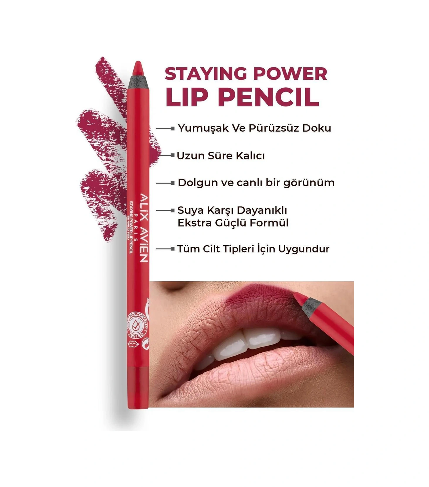 Alix Avien Işıltılı Dolgunlaştırıcı Ve Nemlendirici Etkili Uzun Süre Parlaklık Veren Kırmızı Favori Makyaj Seti