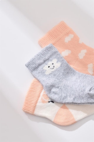Step Bibaby Biorganic Cloudy 3'lü Çorap 68450 Somon 001