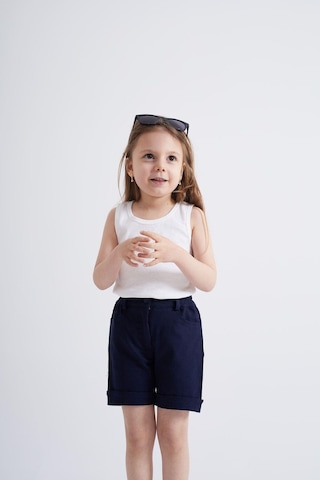 Oliventhekid Taşlı Detaylı Kız Çocuk Şort Lacivert Lacivert