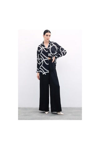 Sateen Salaş Gömlek - Siyah-135820 Siyah