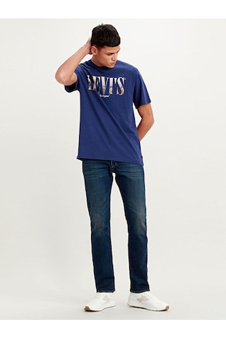501 Levi's Original Erkek Jean Pantolon - Block Crusher-2637 Dark İndigo - Worn İn