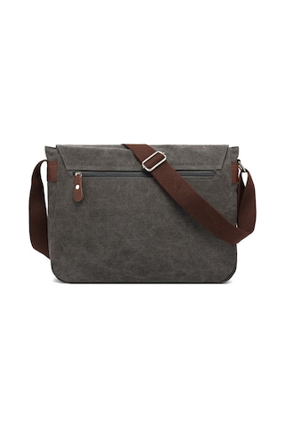 Augur 8506 Vintage Canvas Messenger Omuz Çantası-Gri