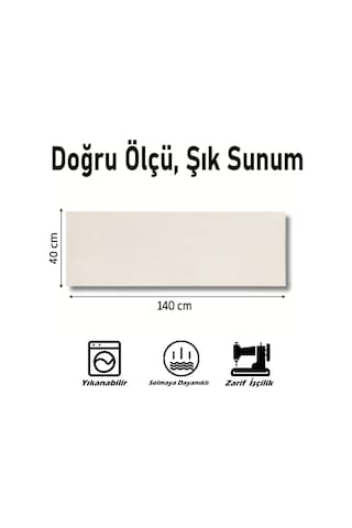 Renkli Panda Runner, Runer, Masa Örtüsü, Sofranıza Zarafet Katın Runner, Masa Örtüsü Krem