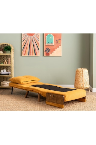 Pafu Cosmo Tekli Katlanır Yataklı Koltuk - Bohem Hardal Hardal