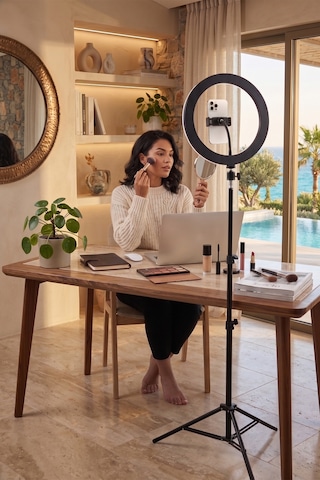 Joyplus Selfie Çubuğu Ring Light Led Işıklı Tripod Halka Youtuber Tiktok Video Makyaj Işığı Ayaklı
