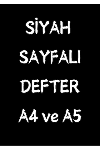 Siyah Sayfalı Defter A4-a5 Güzel Kız 60 Sayfa Beyaz Kalem Hediy