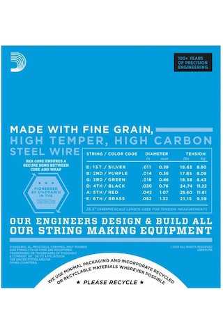 D'addario Exl116 Elektro Gitar Teli 11-52