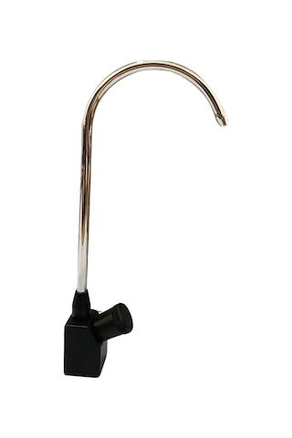 Rudi Armatür Arıtma Musluğu Aç Kapa Tek Yol Parlak Gümüş Siyah