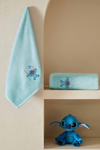 Özdilek Stitch Disney Lisanslı 2'li Havlu Set Turkuaz
