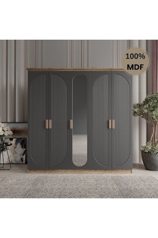 Soho 5 Kapak Mdf Gardırop Antrasit