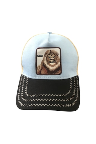 Bd Tekstil King Aslan Baskılı Mavi Şapka Mavi