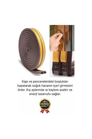 Güçlü Kendinden Yapışkanlı Kapı Pencere Soğuk Hava Geçirmez Yalıtım İzolasyon Kahve Fitil 20 Metre Diğer