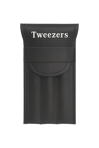 Twiezers Twzset3001 Deri Çantalı 3'lü Paslanmaz Çelik Cımbız Seti - Siyah/siyah