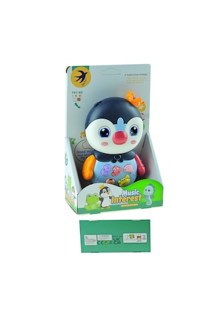 Oyuncak Penguen Işıklı Sesli Sevimli Penguen 16 Cm