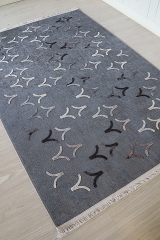 Arte Gri Kilim Dekoratif Salon Halısı Makinada Yıkanab... Gri