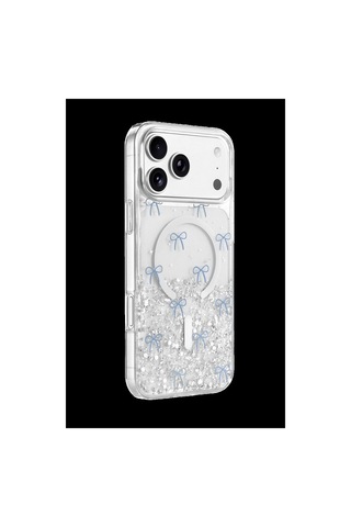 Onegif Apple İphone Uyumlu 17 Pro Misk Simli Magsafe Kapak - Desen 3 Çok Renkli