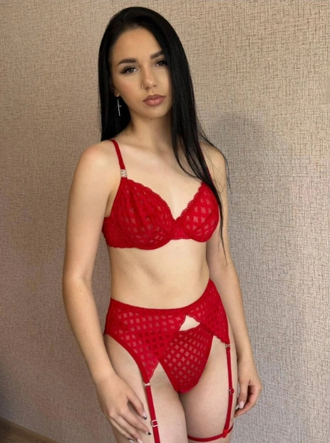 Arona Kadın 3 Parça Dantelli Jartiyer Takımı - Kırmızı Desenli Kırmızı