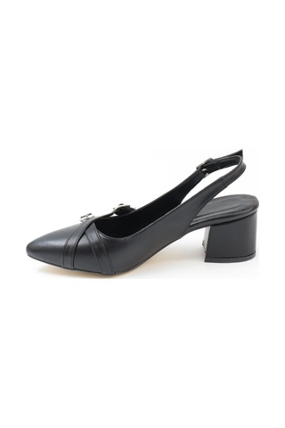 Nesilshoes Nesil Shoes Tam 183 Siyah Kalın Topuklu Kadın Sandalet