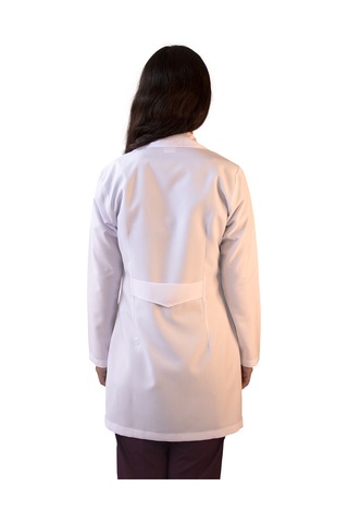 Vayteks Gömlek Yaka Orta Boy Beyaz Kadın Doktor Öğretmen Laboratuvar Önlüğü Beyaz
