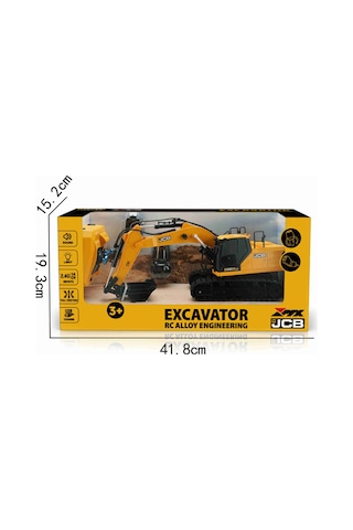 Jcb Lisanslı 3'ü 1 Arada Uzaktan Kumandalı Ekskavatör Oyuncak Metal Kepçeli Rc Ekskavatör Oyuncakları İnşaat Aracı