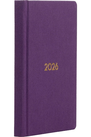 Ece Ajandası Yeniköy 2026 Mor - Haftalık Keten Sert Kapak Cep Boy 9x14 Mor
