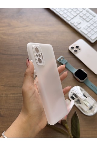 Redmi Note 10 Pro Uyumlu Süper İnce Mat Ultra Thin Silikon Kılıf Beyaz