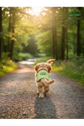 Yeşil Yürüyen Karizma Yazılı Kedi Ve Köpek Kıyafeti Tişörtü Elbisesi Medium/m/beden 2