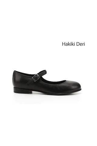 Gönderi(R) Gönderi R Siyah Bilek Bağlı Mary Jane Hakiki Deri Babet Siyah