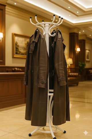 Lüks Beyaz Portmanto Askılık Paslanmaz Metal Boyalı Üreticiden 100 Kg Kapasite Beyaz