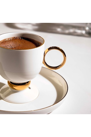 Nehir Karmen 6 Kişilik 12 Parça Porselen Kahve Fincan Takımı