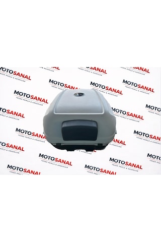 Modasanal 35 Lt Motosiklet Topcase Bel Destekli Sök Tak Kilitli Arka Çanta Gri Gri - Siyah