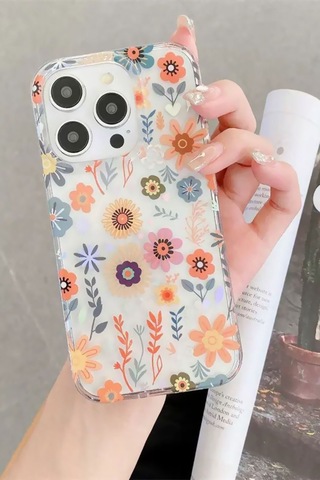 İphone 16 Pro Max Uyumlu Kılıf Solmayan Imd Baskı Desenli, Şeffaf Tpu+pc Botanik Kapak