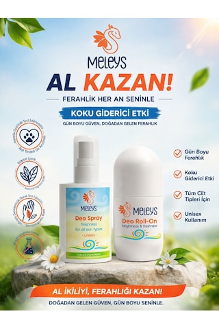 Meleys Terleme Karşıtı Roll-On Deodorant 50 ML + İntim Koku Giderici Sprey