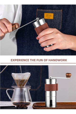 Skycity El İle Kahve Değirmeni, 304 Çelik, Porselen Çekirdek, Ayar可调, Taşınabilir, Anti-kayma Silikon Kılıf, Tahıl Dağıtabilir