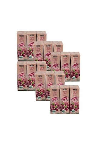 Vişne Elma Suyu %100 Meyve Suyu Oranı Şeker Ilavesiz 36 Adet X 200 Ml