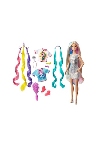Barbie Rengarenk Saçlar Bebeği Ghn04