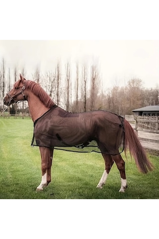 Elmpaly Büyük Boy At Sinek Filesi, Nefes Alabilir Mesh At Giysisi, Siyah