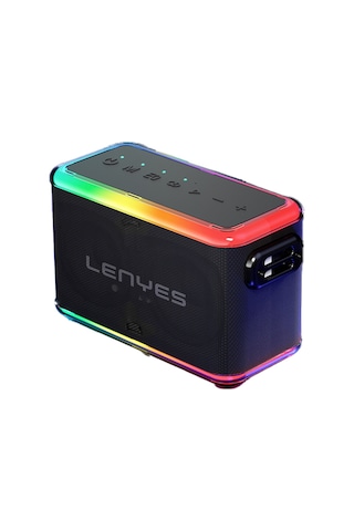 Lenyes S834 Rgb Led Işıklı Bluetooth Speaker Hoparlör Ve Karaoke Bluetooth Mikrofon Siyah
