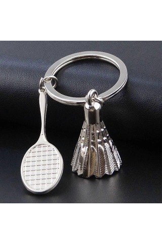 Farfi Anahtarlık Badminton Raketi Kolye Darbeye Dayanıklı Çinko Alaşımlı Taklit Spor Araba Anahtarı Kolye